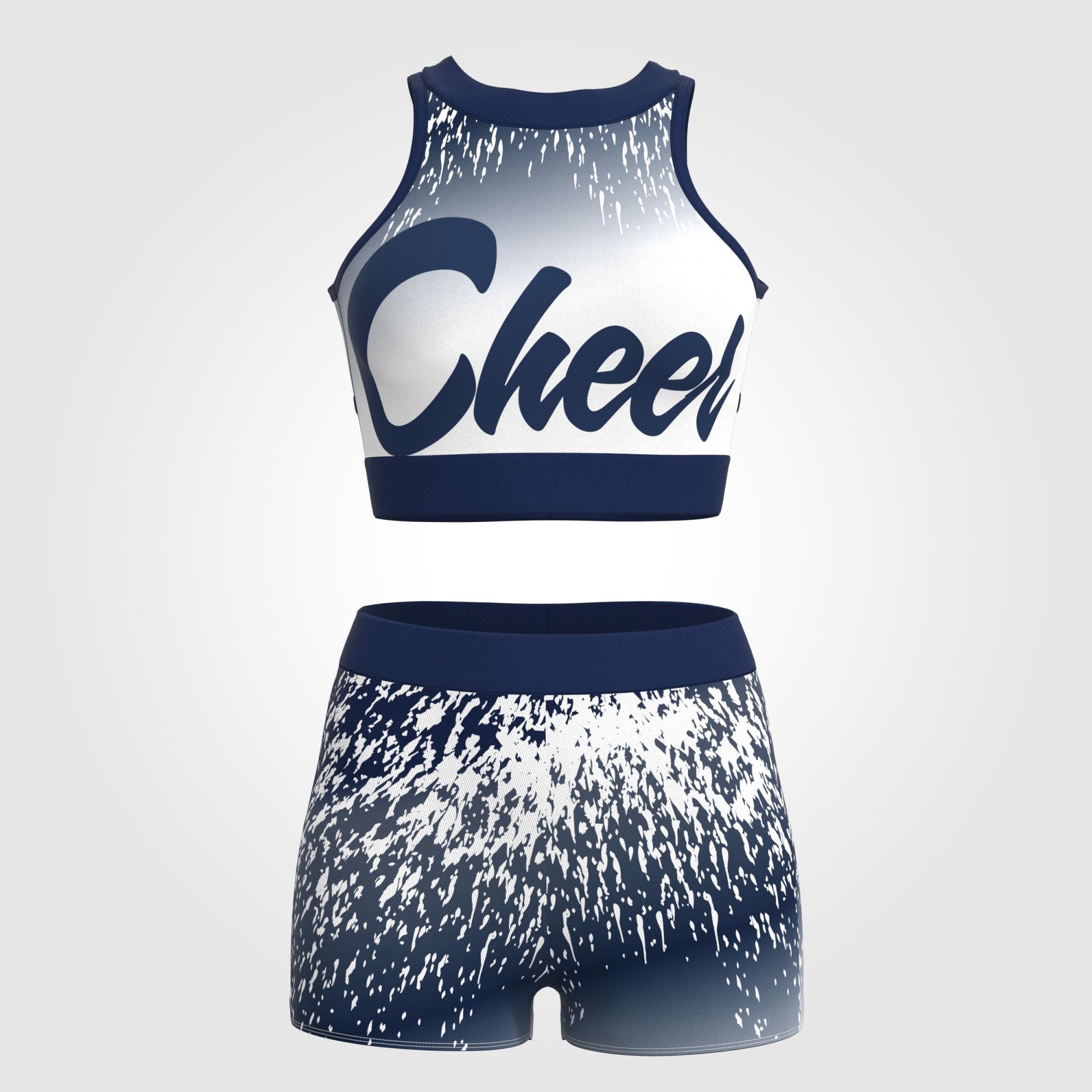 youth blue and gold crop top cheer uniform CSTOWNCHEER